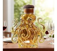 Whiskey Decanter - Whiskey Bottle, Octopus Whiskey Decanter Statue, Looks Delicious, Made of Pure Handmade Lead-Free Glass, Tentacle Control