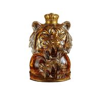 Whiskey Decanter - Whiskey Bottle, Tiger Head Whiskey Decanter, Animal Sculpture, Handmade Glass, Perfect Statue Gift(B)