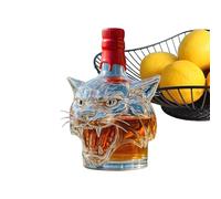 Whiskey Decanter - Whiskey Liquor Glass Decanter Bottle | Decoration Tiger Head Shaped Drink Container For Spirit Wine Bourbon Brandy Vodka Cognac Tequila
