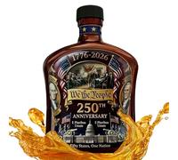 Whiskey Decanter - Whisky Bottle | Decanter in - Our Peoples 250th Edition Memorial Display with Crown Design for Bar Shelves and Gifts