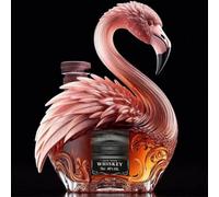 Whiskey Decanter Wine Bottle - Art Statue, Flamingo Whiskey Decanter Sculpture, Animal Statue, Craft Representing Love(C)