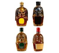 Whiskey Decanter - Wine Decanter | Beverage Dispenser Bottle For Wine, 300ml Bourbon Container | Empty Storage Bottle With Airtight Lid, 3D Design, For B Collection