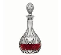 Whiskey Decanter With Glass Stopper,Liquor Decanter For Alcohol,Wine,Scotch,Brandy or Bourbon, Lead-Free Crystal Decanter Circular(800ml/27oz)