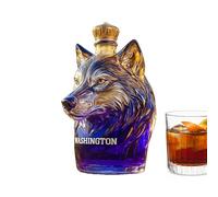 Whiskey Decanters - Whiskey Bottles, Transparent Engraved Animal Shape Glass | Dog Head Art Statue Alcohol Decanter | LeakProof Liquor Decanter For Bourbon Vodka Tequila Brandy Wedding Dinner Birthday