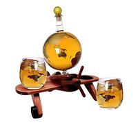 Whiskey & Gift Set, Wine Set with Glasses and Wooden Stand for Men, Drinks Dispenser for Whiskey, Liquor, Wine, Brandy, Cognac