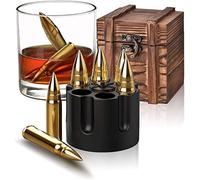 Whiskey Gift Sets for Men, Presents for Men, Unusual Christmas Stocking Filler for Dad Daddy Grandad Grandpa Him, Cool Gadgets for Husband, Stainless Steel Bullet Whisky Chilling Rocks