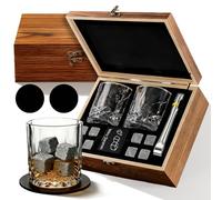 Whiskey Gift Sets for Men, with 2 Whiskey Glasses, 8 Reusable Whiskey Stones and 2 Coaster, Perfect for gifting to men on occasions like birthdays,Father's Day,Valentine's Day,holidays,housewarming