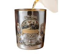Whiskey Glass | American 250th Glassware - Whisky Drinking Cup - for Fathers Men Husband Bartender Lover Collector Party Home Bar Restaurant Hotel Club Shelve
