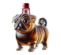 Whiskey Glass Bottle - Pug Shaped Animal Decanter | Hand-Blown Borosilicate Vessel with Airtight Stopper, Decorative Spirit Dispenser for Cognac, Bourbon, and Rum