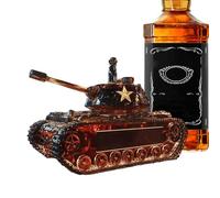 Whiskey Glass Bottles - 350ml Tank Design Drink Container, Mirror Decanter Bottle with Design, Drinkware Accessory for Family Gathering Party Christmas Restaurant Barbecue Brandy Bourbon