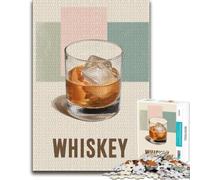 Whiskey Glass with Ice Cubes Themed Wood Puzzle, Adults, 1000 Pieces | Gift for adults who enjoy detailed hobbies: tabletop activity for adults over several sessions.