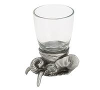 Whiskey Glass with Unique Animal Head Design, Novelty Bar Glass for Party Games, Funny Drinking Cup Made of Metal and Glass for Bars Taverns and Gifting (Elephant)