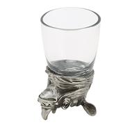 Whiskey Glass with Unique Animal Head Design, Novelty Bar Glass for Party Games, Funny Drinking Cup Made of Metal and Glass for Bars Taverns and Gifting (Rhinoceros)