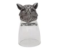 Whiskey Glass with Unique Fox Head Design, Novelty Funny Glass Cup for Bars, Taverns, and Party Games, Includes Metal and Glass Construction, and Longlasting,