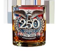 Whiskey Glasses | 300ml 250th Patriotic American Commemorative,1776-2026 Old Fashioned Glasses Drinkware | for Bourbon Cocktail Liquor Alcohol Drink Home Office Bar Restaurant