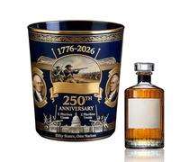 Whiskey Glasses - America 250th Celebration Container, Wine Glassware for Gifting, Cocktail Drinking Vessel, Bar Glass Collection with Commemorative Etching, Fine Glass Cup for Sipping & Toasting