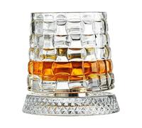Whiskey Glasses Clear Glass With 360 Degree Rotation | Old Fashioned Glasses Gift For Dad Man Father Husband For Drinking On Christmas Birthday Holidays And Holidays Gift