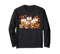 Whiskey Glasses Collection Thanksgiving Fall Leaves Drinker Long Sleeve T-Shirt