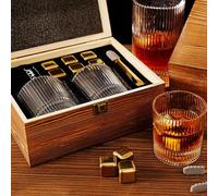 Whiskey Glasses Set - Whiskey Set Gifts for Men,Whiskey Glasses Set of 2,Whiskey Stones Gifts Set,Bourbon Gifts for Men Birthday Anniversary Father's Day