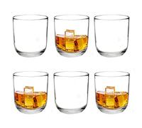 Whiskey Glasses Tumblers 245ml Set of 6 Short Whisky Water Juice Tumbler Glasses for Liquor Scotch Bourbon Swirling Whisky Rum Gin & Tonic Cocktail Drinking Glasses Glassware, Clear