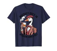 Whiskey Goes in Wisdom Comes Out Funny Goose Vintage Design T-Shirt