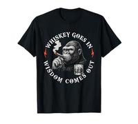 Whiskey Goes in Wisdom Comes Out Funny Monkey Gift Men Women T-Shirt