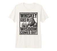 Whiskey Goes in Wisdom Comes Out Gorilla Premium T-Shirt