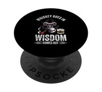 Whiskey GOES IN Wisdom COMES OUT Whiskey Wisdom Humor Monkey PopSockets Adhesive PopGrip