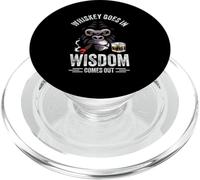 Whiskey GOES IN Wisdom COMES OUT Whiskey Wisdom Humor Monkey PopSockets PopGrip for MagSafe