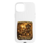 Whiskey Helps So Does Revenge | Retro Cowboy Raccoon Case for iPhone 15 Plus