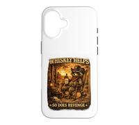 Whiskey Helps So Does Revenge | Retro Cowboy Raccoon Case for iPhone 16