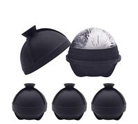 Whiskey Ice Ball Maker, Silicone Ice Ball Mould Easy Release, Sphere Ice Cube -6X 6cm, Large Ice Cube Moulds Perfect for Whiskey, Cocktail and Any Drink(4)