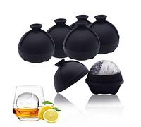 Whiskey Ice Ball Maker,Silicone Ice Ball Mould Easy Release,Sphere Ice Cube Moulds-6 X 6cm,Large Ice Cube Moulds Perfect for Whiskey, Cocktail and Any Drink(6)