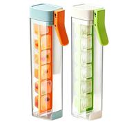 Whiskey Ice Mold - Set of 2 Clear 6 Cavity Trays | Easy Release Manual Press Cooling Molds - Large Square Cube Machine Set | Freezing Tray