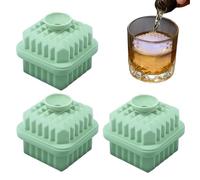 Whiskey Ice Tray - 3 Pieces Portable Reusable Silicone Containers | Rhombic Ice Mold | for Whiskey Cocktail Drinks Refrigerator Home Dining Indoor Family House