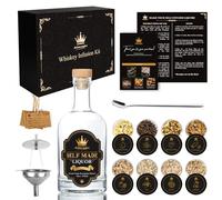 Whiskey Infusion Kit Gift for Men | DIY Whiskey Set to Create Own Flavor | Includes 4 Wood Chips, 4 Ingredients, Complete Tools, and Infusion Recipes, Unique Gifts for Him (Alcohol Not Included)