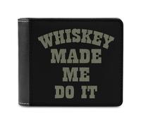 Whiskey Make ME DO IT Bifold Wallet PU Leather Slim Purse Pocket Wallet with Card Holder for Office Travel
