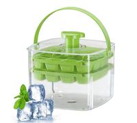 Whiskey Mold - Reusable Tray with Lid and Container, Press Style Cube Maker, BPA Free Silicone Easy Release Compact Storage | Whiskey Mold for Chilling Drinks Cocktails Juice Lemon
