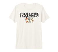 Whiskey Music and Bad Decisions Vintage Western Premium T-Shirt