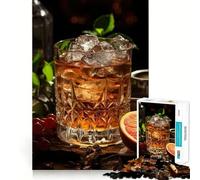 Whiskey on Ice Adults Puzzles 1000 Piece Jigsaws Recall Skill Fun High Precision Die Cut Easy to Learn Family Enjoyment (38x52cm)