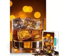 Whiskey on The Rocks Adults 1000 Pieces Puzzle Mind Training Fun Burr Free Clean Cut Pieces Heartwarming Gathering Activity (38x52cm)
