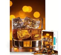 Whiskey on The Rocks Jigsaw Puzzle 1000 Think Boost Game Tight Lock No Loose Pieces Interactive Brain Challenge for Home (50x75cm)