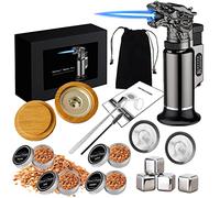 Whiskey Smoker Kit, Whisky Smoker Kit With 4 Flavors Wood Chips, 4 Whiskey Stones, Cocktail Smokers Kits with Torch, Drinks Infuser, for Men, Dad, Husband and Cocktail Lovers on Birthday