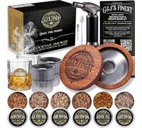 Whiskey Smoker Kit with Glasses | Cocktail Smoker Kit with Torch, Scorch Shield, Lid, 6 Wood Chips & Gift Box for Smoked Old Fashioned| Bourbon Smoker