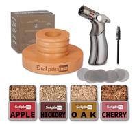 Whiskey Smoker Kit with Torch, Old Fashioned Cocktail Bourbon Drink Smoker with 4 Flavors Wood Chips, Birthday Christmas Day Gifts for Husband, Men, Dad (No Butane)