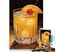 Whiskey Sour Cocktail Jigsaw for Teenagers 1000 Pieces Mind Boost Fun Clean Cut Sturdy Components Heartwarming Gathering Activity (38x26cm)