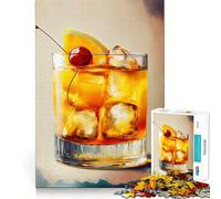 Whiskey Sour Cocktail Jigsaw Puzzles 1000 Cognitive Skill Toy Smooth Burr Free Surface Relaxing Indoor Group Activity (50x75cm)