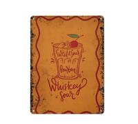 Whiskey Sour, Colourful Cocktail, Living Wall Art ,Interesting home wall art decoration, personalization idea, vintage metal tin, bedroom decoration, stylish and simple office, home coffee wall