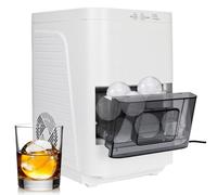 Whiskey Spherical Ice Machine, makes 2.5 inch diameter old ice balls bubble-free clear appearance, melts slowly