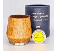 Whiskey Tumbler from Honey Oak - Handmade Tumblers with a Stainless Steel Base, Finished with a Proprietary Honey Wax.